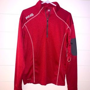 🤍 EUC Worn Once Ping Golf 1/4 Zip Crinson & White Pullover